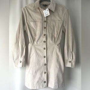 ZARA suede button up dress